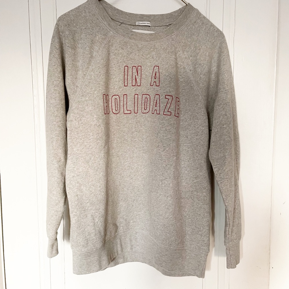 American Eagle Outfitters Gray Sweatshirt with Red Text